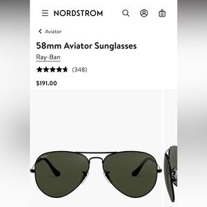 Ray-Ban RB3025 Classic Aviator Sunglasses- All Black